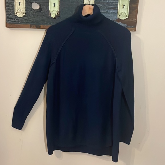 2/$12 Joe Fresh Navy Blue Knit Turtleneck Sweater Size Small - Picture 6 of 14
